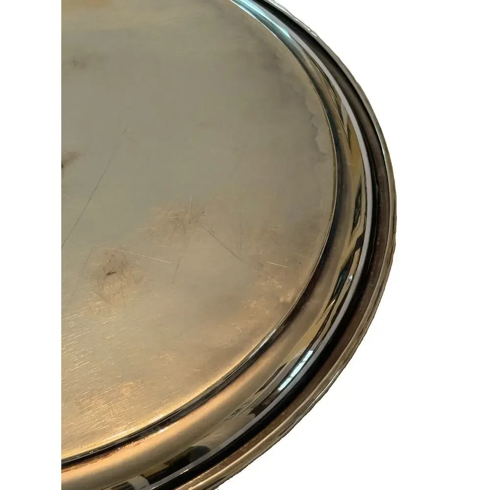 Vintage Silver Metal Serving Tray 11